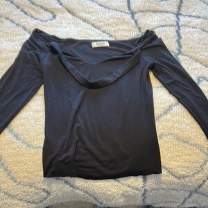 Bailey 44 Black Off-the-Shoulder Long Sleeve Blouse